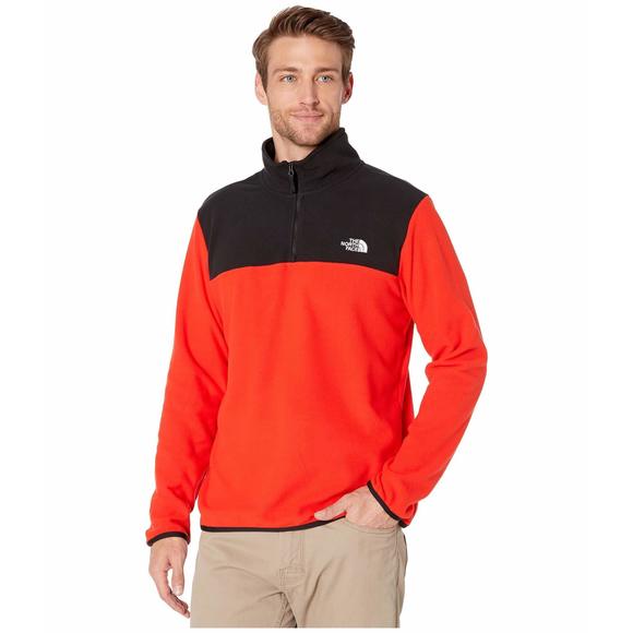 THE NORTH FACE TKA Glacier 1/4-Zip Pullover Men's Fiery Red/Black XL - Picture 1 of 1